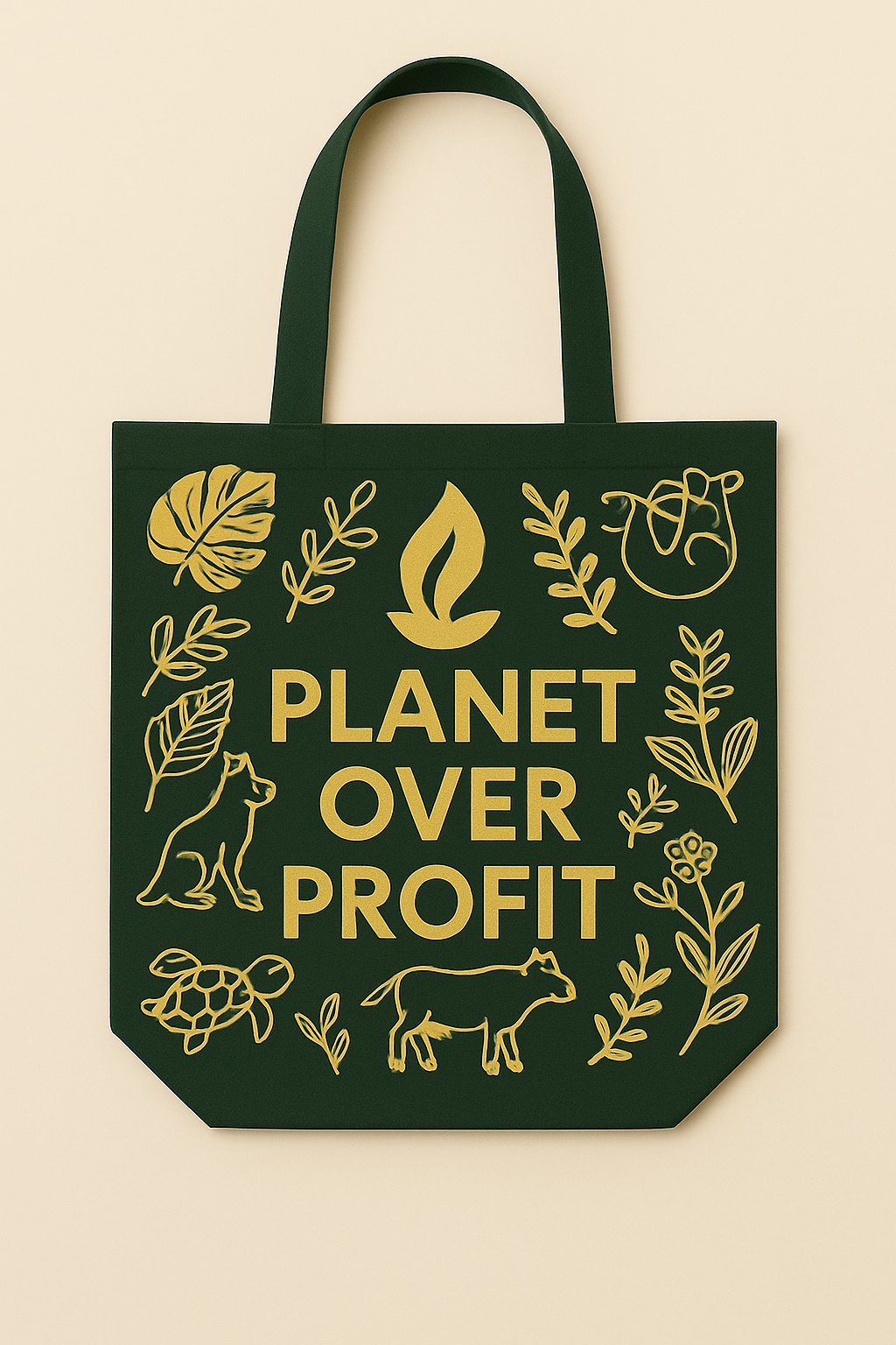 Planet over Profit tote