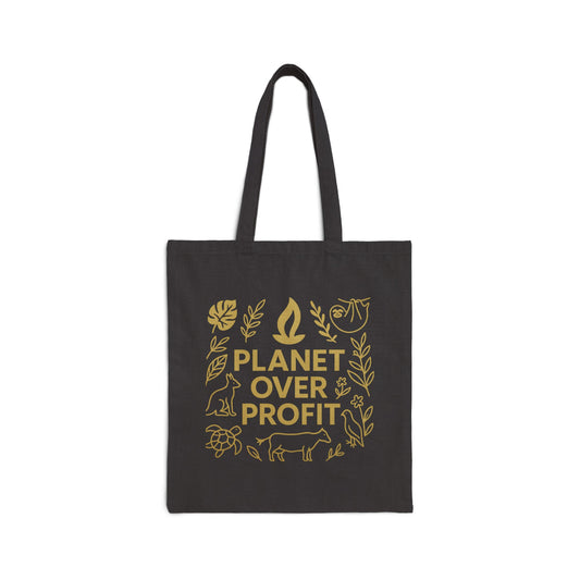 Planet over Profit tote